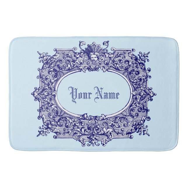Baroque Rococo Cartouche Template Bath Mat (Front)