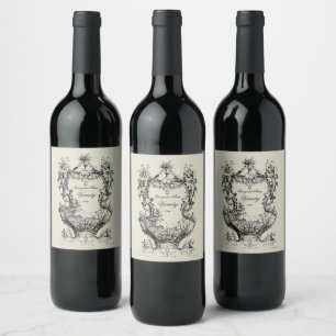 Baroque Rococo Cartouche Wine Label Template 