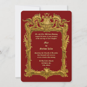 Baroque Rococo Color Frame With Rocaille Volutes  Invitation