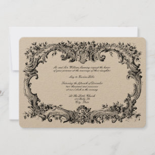 Baroque Rococo Floral Border Invitation