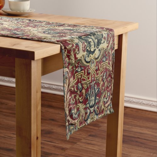 Baroque Rococo Floral Tapestry Print Short Table Runner