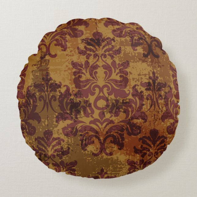 Baroque rococo seamless pattern round pillow (Front)