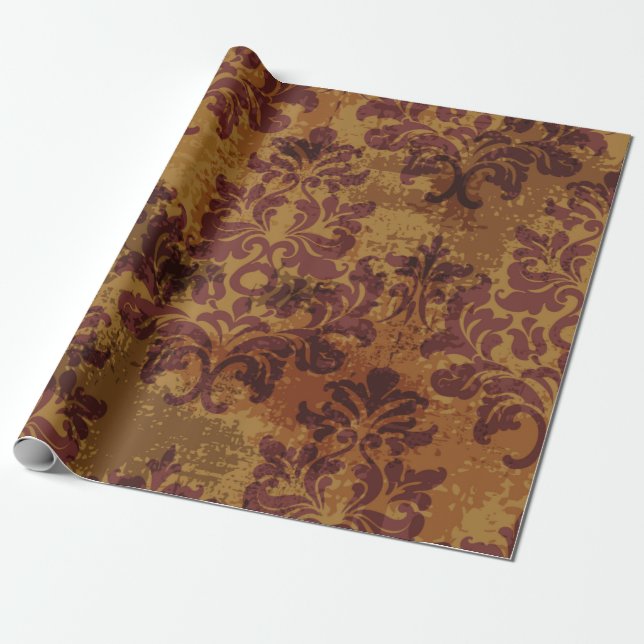 Baroque rococo seamless pattern wrapping paper (Unrolled)