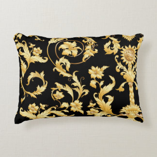 Baroque Rococo, Victorian Floral Pattern. Accent Pillow