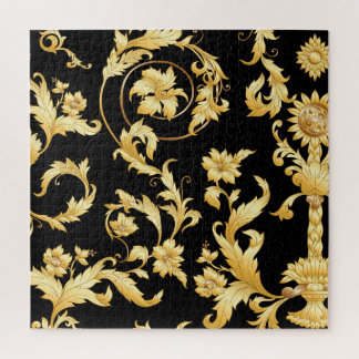 Baroque Rococo, Victorian Floral Pattern. Jigsaw Puzzle