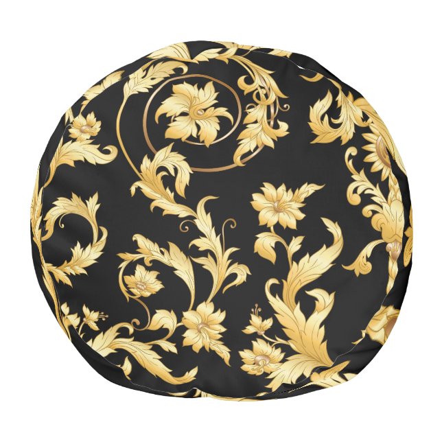 Baroque Rococo, Victorian Floral Pattern. Pouf (Bottom)