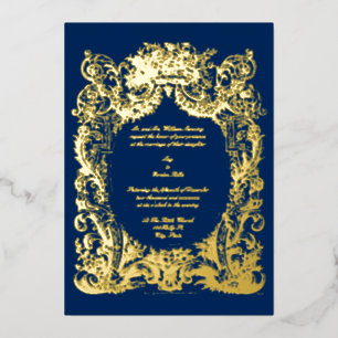 Baroque Rococo Wedding Foil Invitation