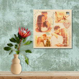 Baroque Romantic Love Story Sacred Heart Collage Wood Wall Art