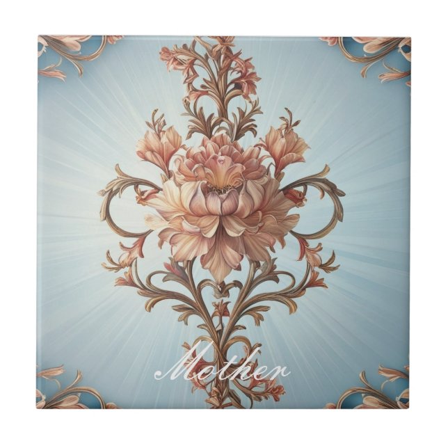 Baroque Rose  Ceramic Tile (Front)