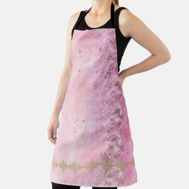 Baroque Rose Damask Grunge - Apron (Insitu)