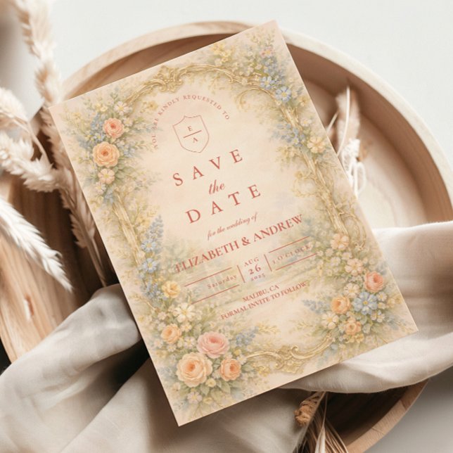Baroque Rose Garden Wedding Save The Date (Creator Uploaded)