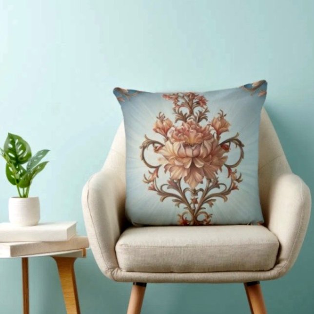 Baroque Rose  Throw Pillow (Creator Uploaded)