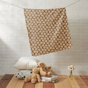 Baroque Roses on walnut brown - seamless pattern. Baby Blanket