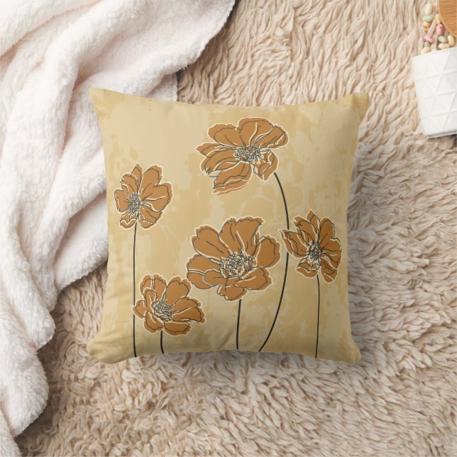 Baroque scheme floral throw pillow (Blanket)