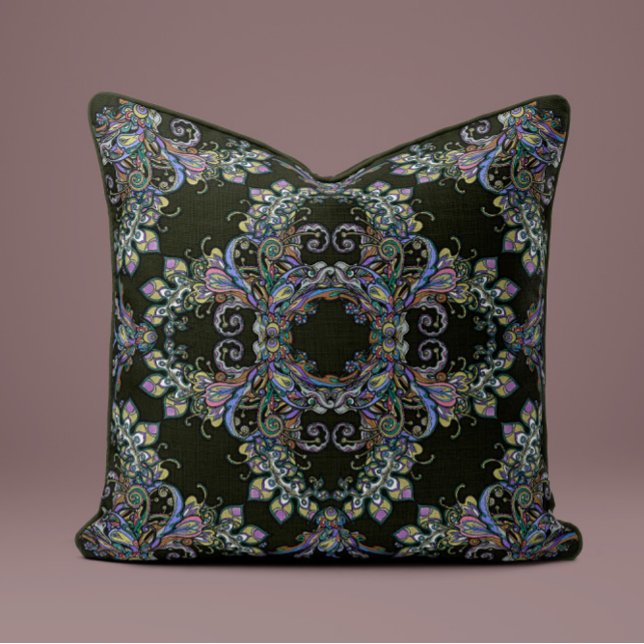 Baroque Splendor Pillow in Dark Olive (Creator Uploaded)