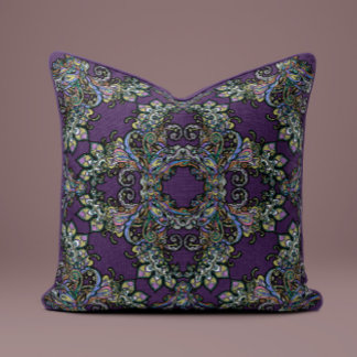 Baroque Splendor Pillow in Deep Plum