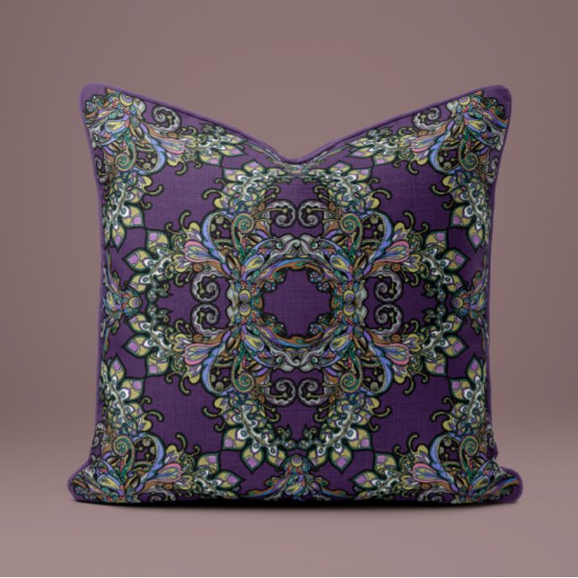 Baroque Splendor Pillow in Deep Plum (Creator Uploaded)