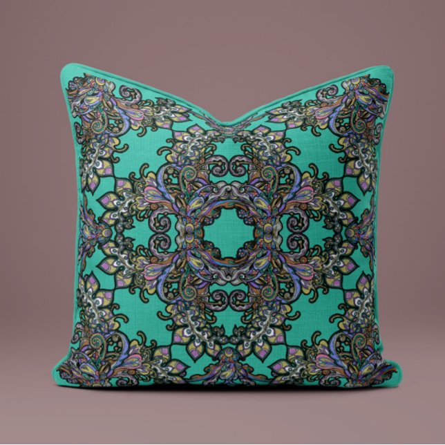 Baroque Splendor Pillow in Emerald (Creator Uploaded)