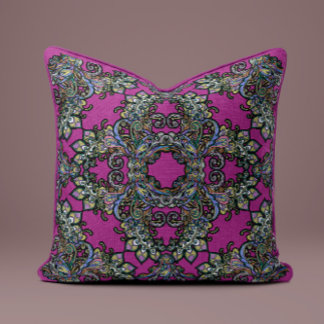 Baroque Splendor Pillow in Fuchsia