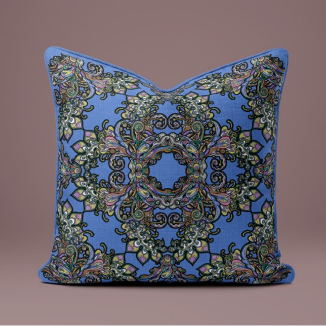 Baroque Splendor Pillow in Sky Blue (Creator Uploaded)