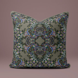 Baroque Splendor Pillow in Stone Gray