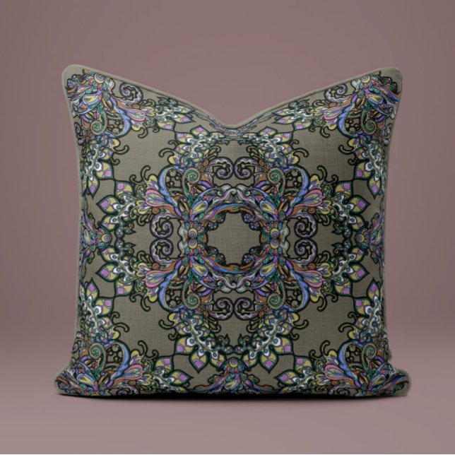 Baroque Splendor Pillow in Stone Gray (Creator Uploaded)