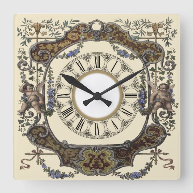 Baroque Square Wall Clock (Front)