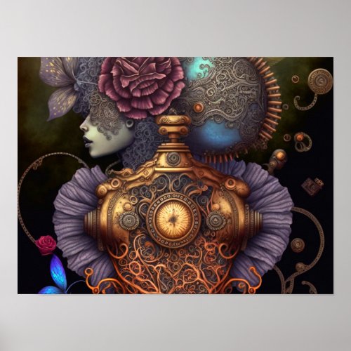 Baroque Steampunk Ornate Design Poster