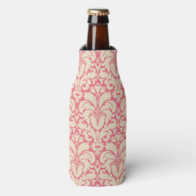 Baroque style damask background 2 bottle cooler (Bottle Front)