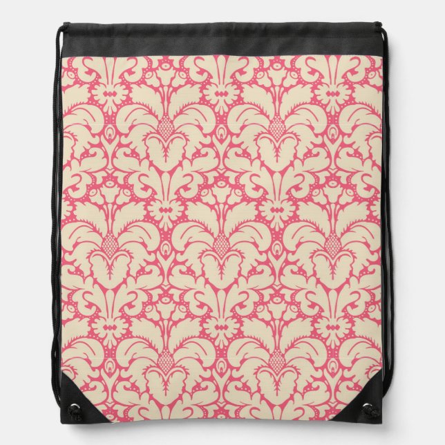 Baroque style damask background 2 drawstring bag (Front)