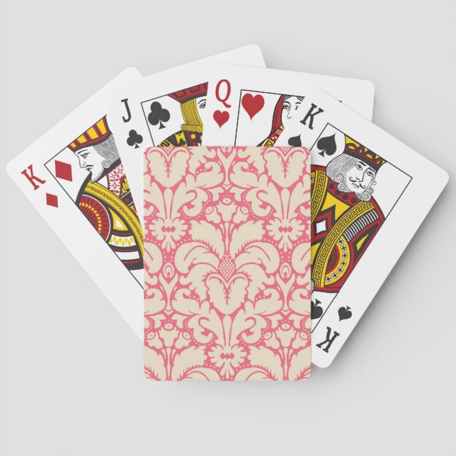 Baroque style damask background 2 poker cards (Back)