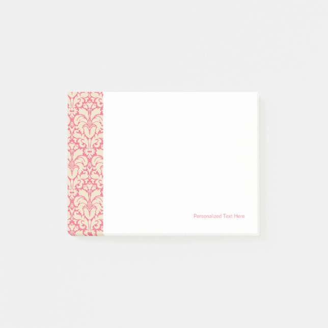 Baroque style damask background 2 post-it notes (Front)