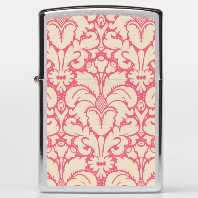 Baroque style damask background 2 zippo lighter (Front)