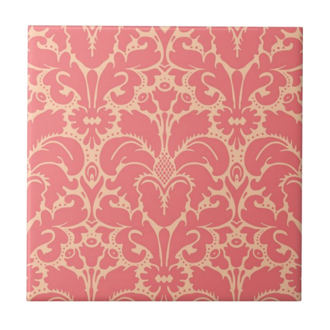 Baroque style damask background ceramic tile (Front)