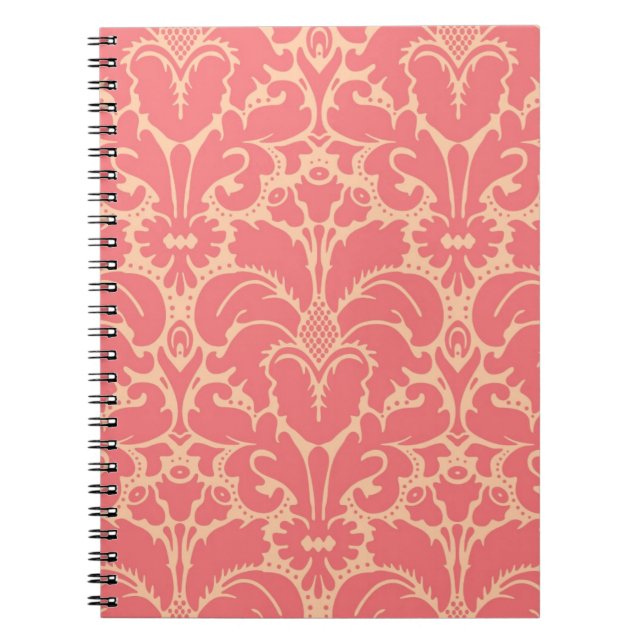 Baroque style damask background notebook (Front)