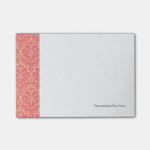 Baroque style damask background post-it notes