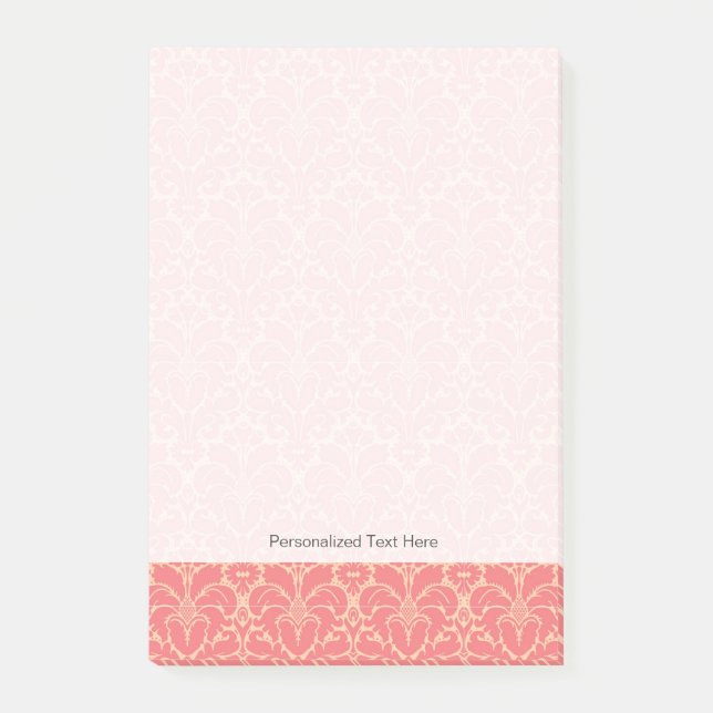 Baroque style damask background post-it notes (Front)