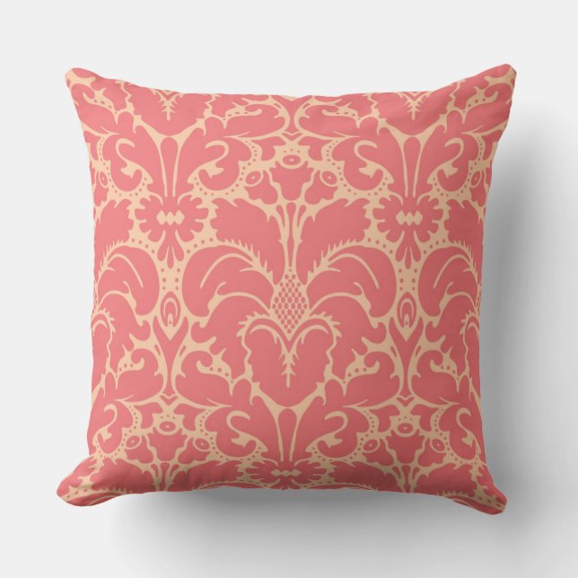Baroque style damask background throw pillow (Front)