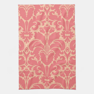 Baroque style damask background towel