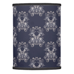baroque style floral navy pattern. lamp shade