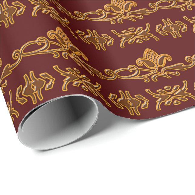 Baroque Style Floral Retro Wrapping Paper (Roll Corner)