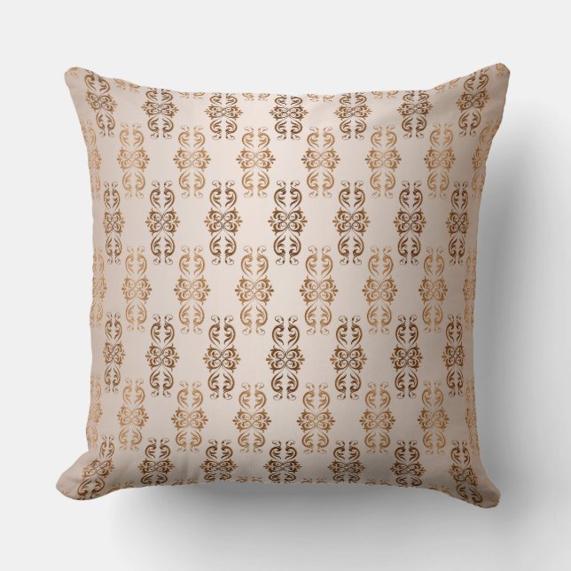 baroque style gradient beige  pattern. throw pillow (Front)