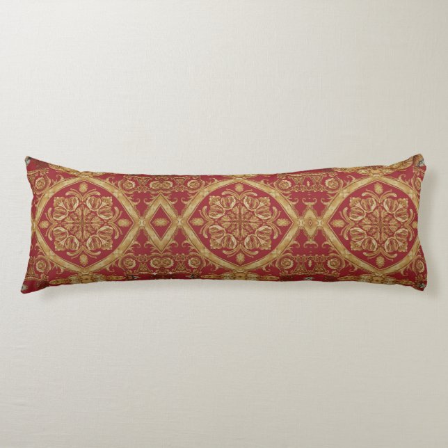 Baroque Style: Mara Trumpet Glory Golden Red Comfo Body Pillow (Front)