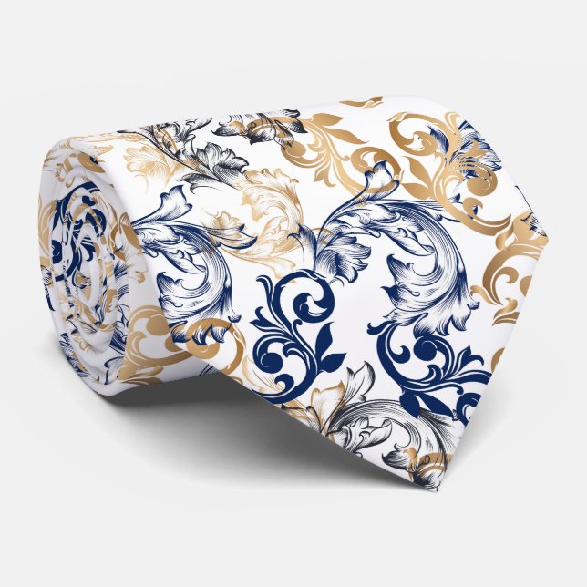 Baroque-Style Retro Classic Pattern  Neck Tie (Rolled)