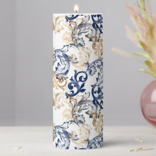 Baroque-Style Retro Classic Pattern Pillar Candle