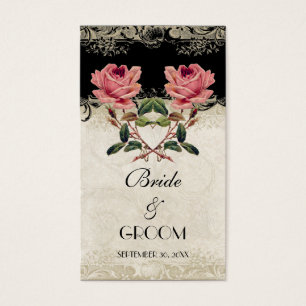 Baroque Style Vintage Rose Black Favor Gift Tags
