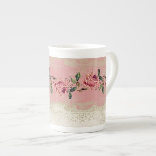 Baroque Style Vintage Rose Lace Bone China Mug