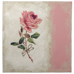 Baroque Style Vintage Rose Lace Cloth Napkin