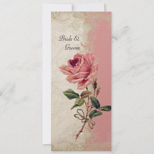 Baroque Style Vintage Rose Lace Invitation
