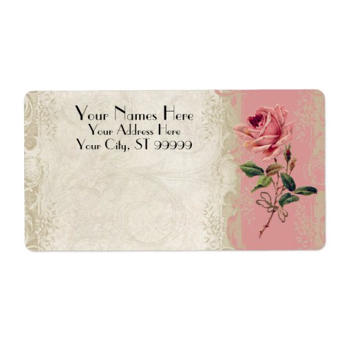 Baroque Style Vintage Rose Lace Label